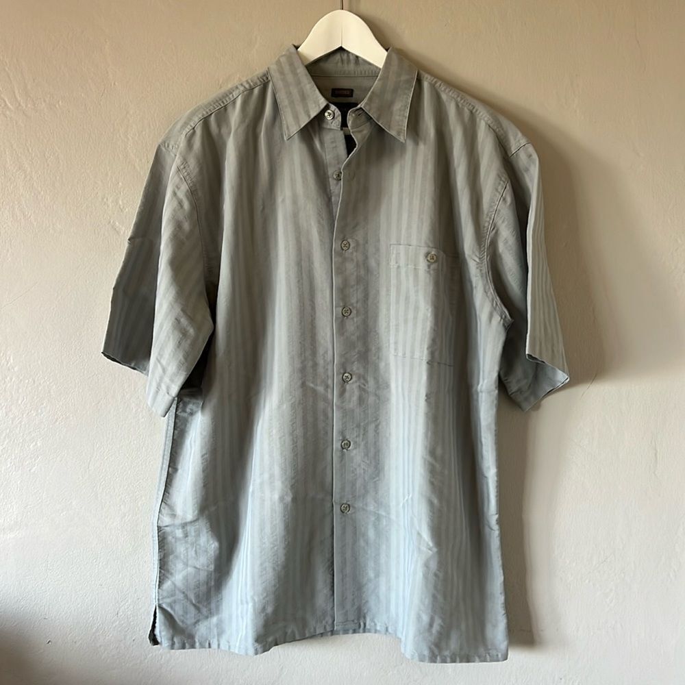 Bruno Men’s Sueded Short Sleeve Button Up Shirt